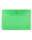 Папка-конверт пластиковая 0.18 мм, на кнопке фА4, зеленая, Хатбер AKk4_00004