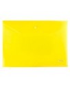 Папка-конверт пластиковая 0.18 мм, на кнопке фА4, желтая, Хатбер AKk4_00005